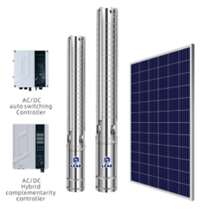 Máy bơm chạy bằng năng lượng mặt trời AC DC với cánh quạt bằng thép không gỉ